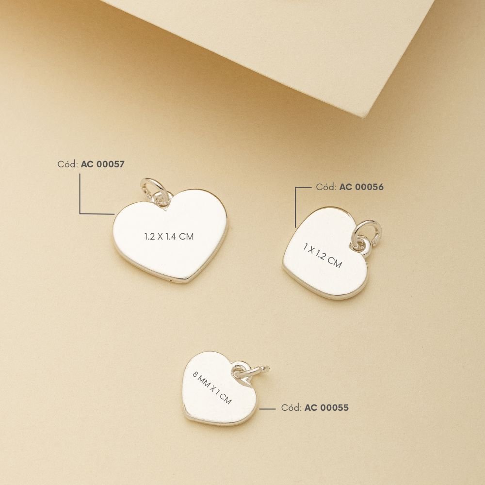 MEDALHA PARA GRAVACAO CORACAO LISA 8 MM X 1CM BX
