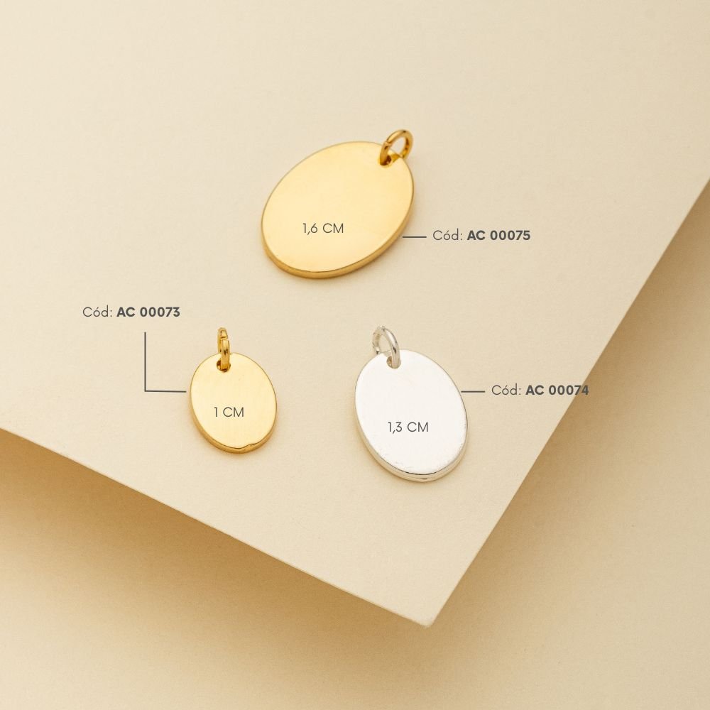 MEDALHA PARA GRAVACAO OVAL LISA 1 CM BX