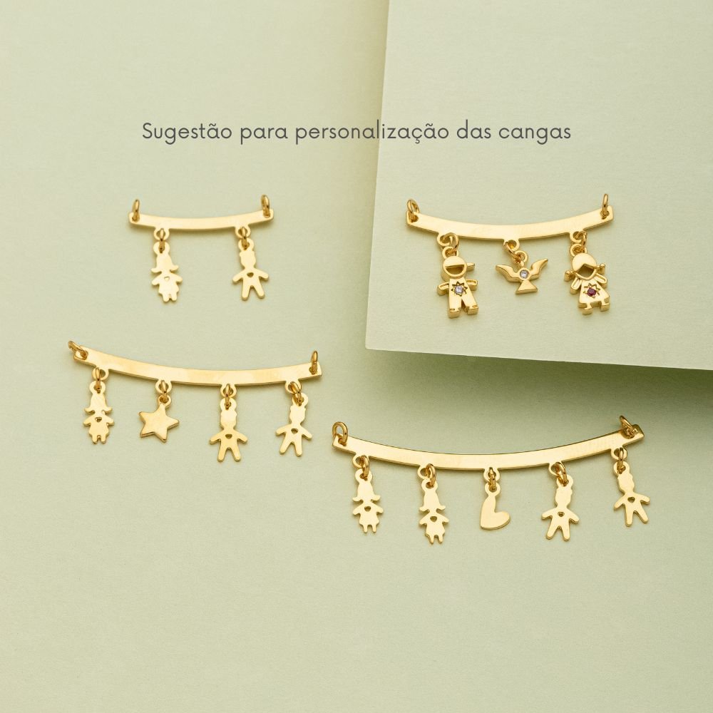 PINGENTE CANGA 4 CM PARA 4 FILHOS ESTAMP.