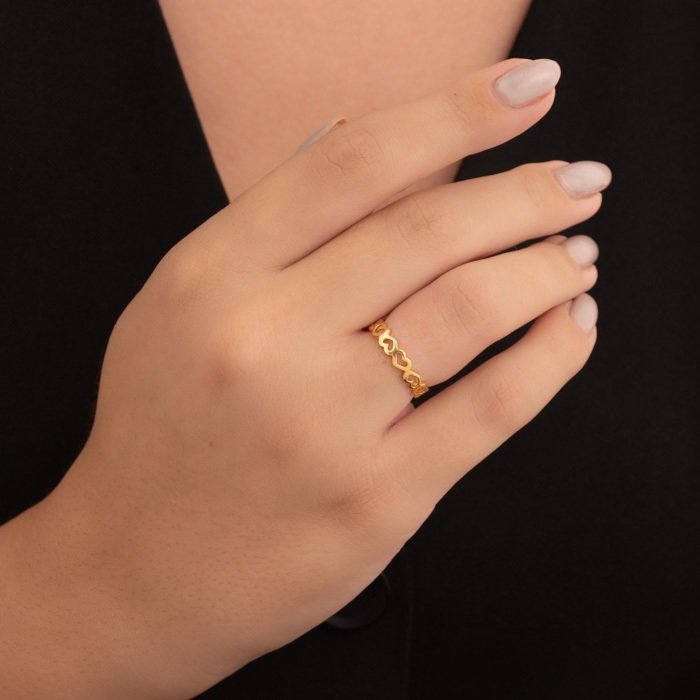 ANEL ARO CORACOES VAZADOS LISO IMP - NUMEROS 14 AO 22 CONSULTE TAMANHOS DISPONIVEIS