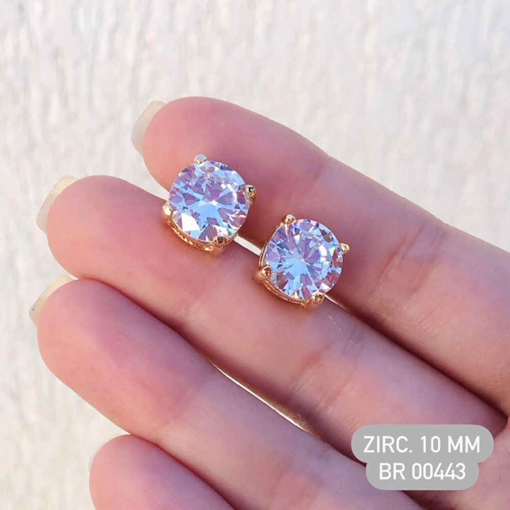 BRINCO PONTO DE LUZ ZIRCONIA 10 MM BX OS BRINCOS NAO ACOMPANHAM TARRAXAS