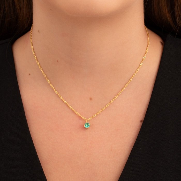 CHOKER SINGAPURA 2 MM COM 35 CM COM PONTO DE LUZ 5 MM+ 10 CM EXT CRISTAL / TURMALINA