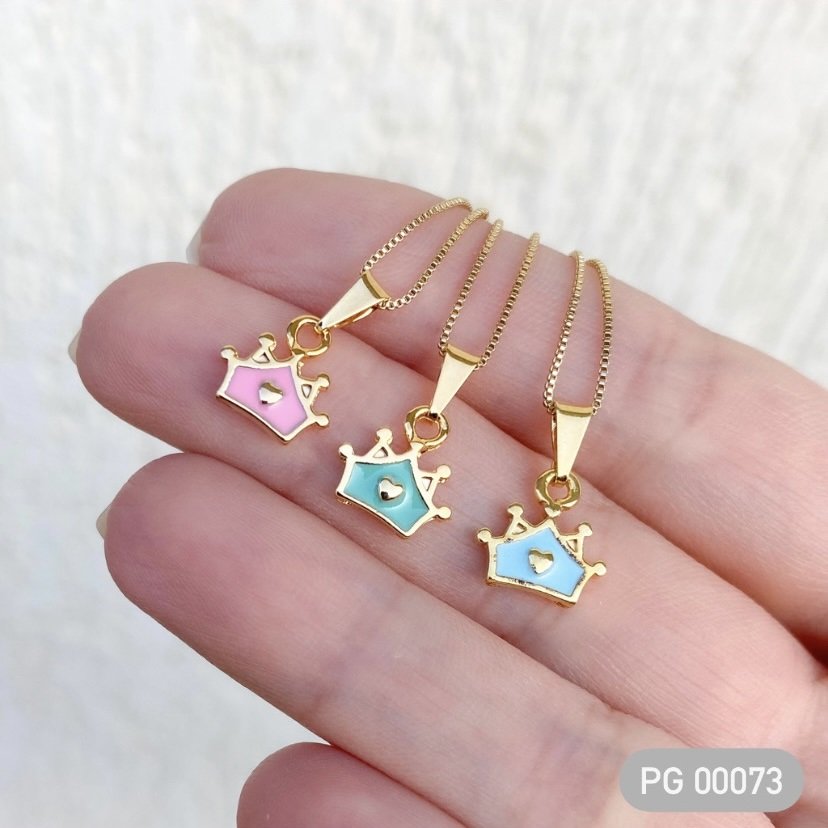 PINGENTE INFANTIL COROA RESINADA COLOR BX - CONFIRMAR OPÇOES CORES