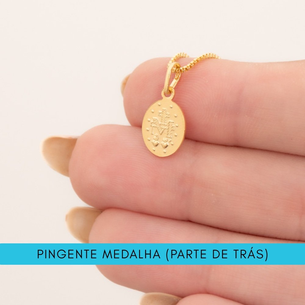 PINGENTE MEDALHA NOSSA DAS GRAÇAS 1 CM ESTAMP