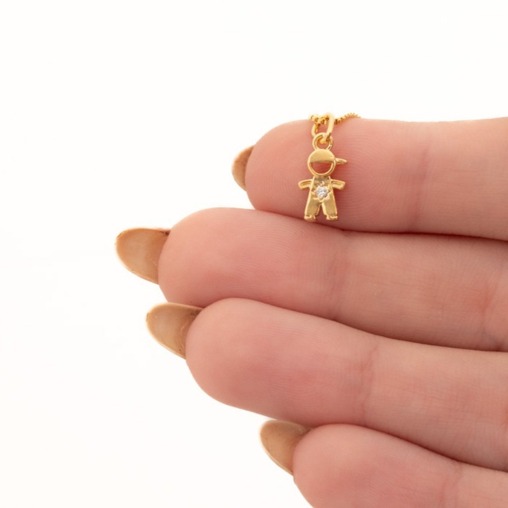 PINGENTE MENINO COM ZIRC 1 CM PASSANTE IMP