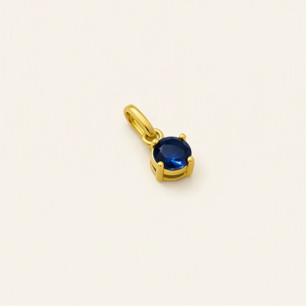 PINGENTE PONTO DE LUZ ZIRCONIA SAFIRA 5 MM IMP
