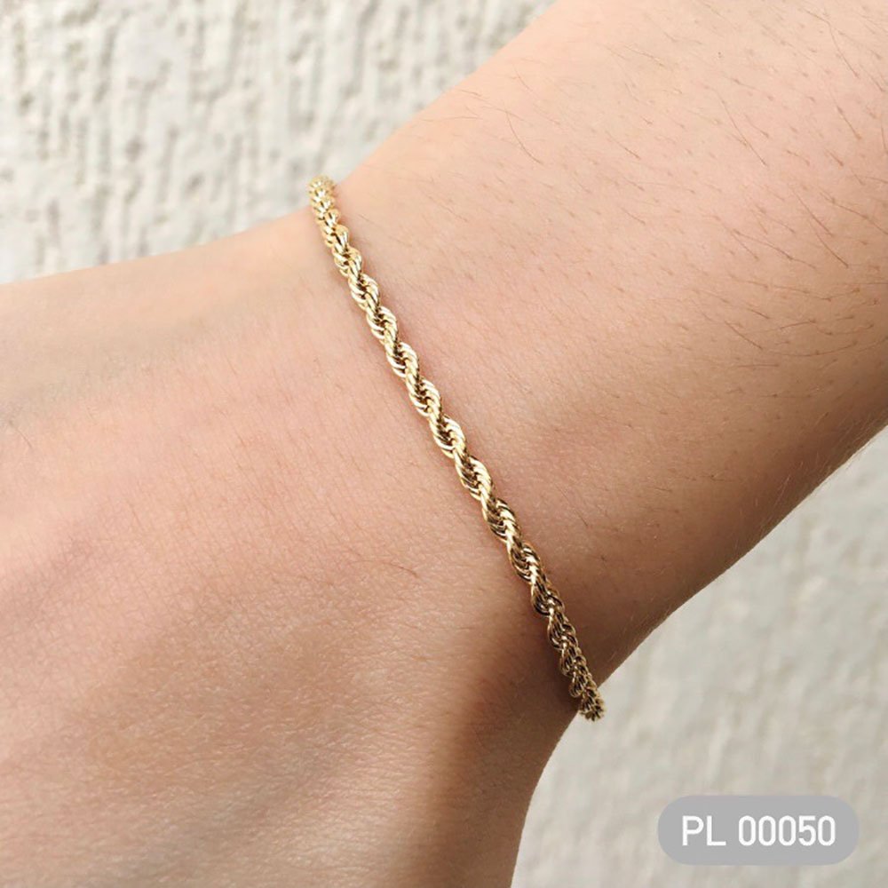 PULSEIRA CORDAO BAIANO 2,5 MM 17 CM + 7 EXT COM FECHO LAGOST