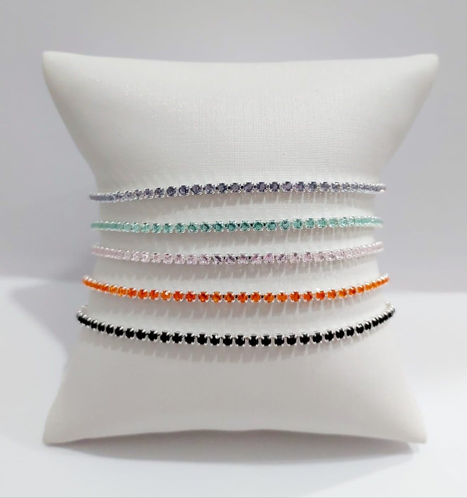PULSEIRA RIVIERA ZIRCONIA COLOR 2 MM 17 CM + 7 CM EXT